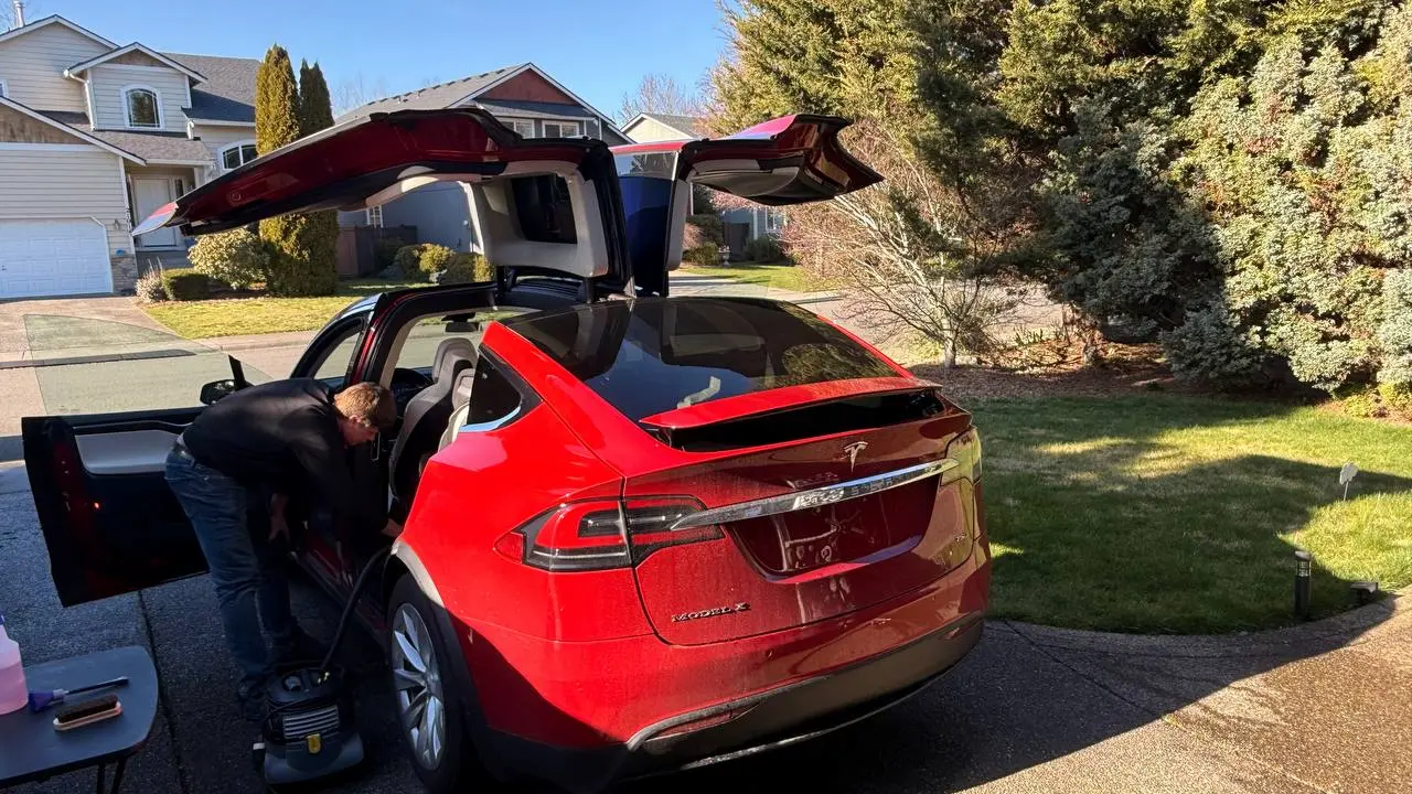 Tesla interior detailing — ATW Detailing, Bonney Lake, WA